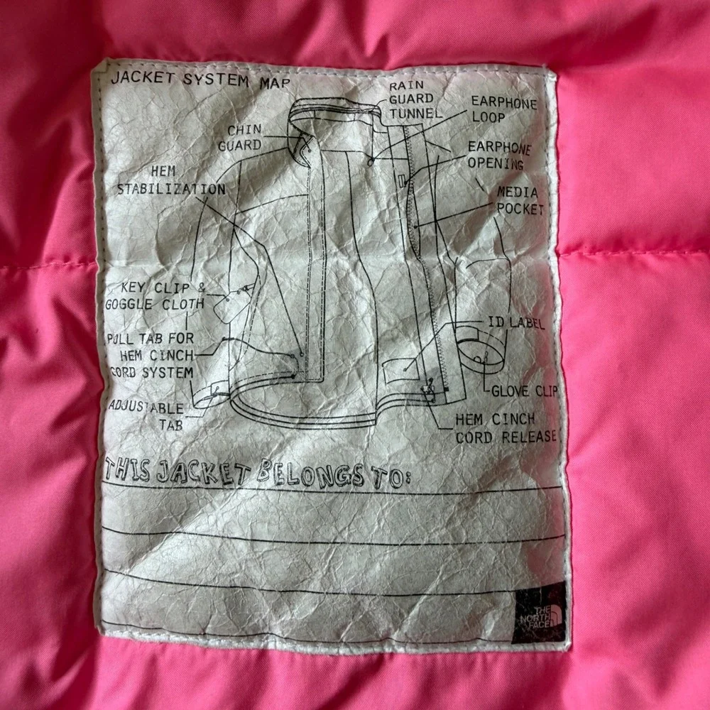 The North Face Delea Insulated Jacket Girls XL HyVent Hooded Pink Gray Scatter